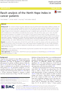 Cover page: Rasch analysis of the Herth Hope Index in cancer patients