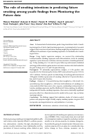 Cover page: The role of smoking intentions in predicting future smoking among youth: findings from Monitoring the Future data