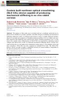 Cover page: Custom built nonlinear optical crosslinking (NLO CXL) device capable of producing mechanical stiffening in ex vivo rabbit corneas.