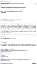 Cover page: Software for continuous game experiments