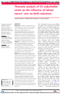 Cover page: Thematic analysis of US stakeholder views on the influence of labour nurses’ care on birth outcomes