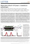 Cover page: Observation of the 1S-2P Lyman-α transition in antihydrogen.