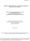 Cover page: Appliances, Lighting, Electronics, and Miscellaneous Equipment Electricity Use in New 
Homes