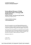 Cover page: Section-Related Measures of Traffic System Performance: Prototype Field Implementation