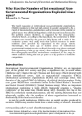 Cover page: Why Has the Number of International Non-Governmental Organizations Exploded since 1960?
