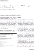 Cover page: Acute homeostatic responses to increased fat consumption in MCH1R knockout mice