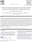 Cover page: Newly born dentate granule neurons after pilocarpine-induced epilepsy have hilar basal dendrites with immature synapses