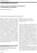 Cover page: Outcome Predictors of Pediatric Extracorporeal Cardiopulmonary Resuscitation