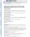 Cover page: Supplemental Screening for Breast Cancer in Women With Dense Breasts: A Systematic Review for the U.S. Preventive Services Task Force.