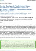 Cover page: Cortico-Subthalamic Field Potentials Support Classification of the Natural Gait Cycle in Parkinson's Disease and Reveal Individualized Spectral Signatures.