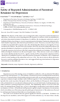 Cover page: Safety of Repeated Administration of Parenteral Ketamine for Depression