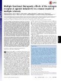 Cover page: Multiple functional therapeutic effects of the estrogen receptor β agonist indazole-Cl in a mouse model of multiple sclerosis