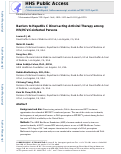 Cover page: Barriers to hepatitis C direct‐acting antiviral therapy among HIV/hepatitis C virus‐coinfected persons