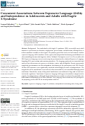 Cover page: Concurrent Associations between Expressive Language Ability and Independence in Adolescents and Adults with Fragile X Syndrome