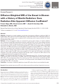 Cover page: Diffusion-Weighted MRI of the Breast in Women with a History of Mantle Radiation: Does Radiation Alter Apparent Diffusion Coefficient?