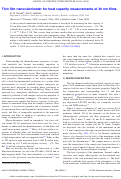 Cover page: Thin film nanocalorimeter for heat capacity measurements of 30 nm films