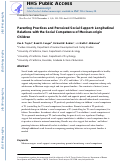 Cover page: Parenting Practices and Perceived Social Support: Longitudinal Relations With the Social Competence of Mexican-Origin Children