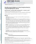 Cover page: Population-Based Validation of a Clinical Prediction Model for Congenital Diaphragmatic Hernias