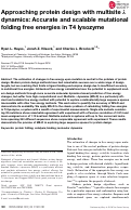 Cover page: Approaching protein design with multisite λ dynamics: Accurate and scalable mutational folding free energies in T4 lysozyme