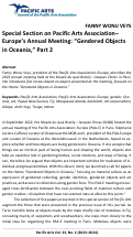Cover page: Special Section on Pacific Arts Association– Europe’s Annual Meeting: “Gendered Objects in Oceania,” Part 2