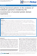 Cover page: Strong functional patterns in the evolution of eukaryotic genomes revealed by the reconstruction of ancestral protein domain repertoires