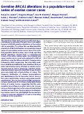 Cover page: Germline BRCA1 Alterations in a Population-Based Series of Ovarian Cancer Cases