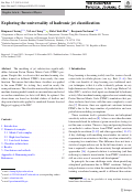 Cover page: Exploring the universality of hadronic jet classification