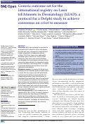 Cover page: Generic outcome set for the international registry on Laser trEAtments in Dermatology (LEAD): a protocol for a Delphi study to achieve consensus on what to measure