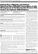 Cover page: Patient Race/Ethnicity and Patient-Physician Race/Ethnicity Concordance in the Management of Cardiovascular Disease Risk Factors for Patients With Diabetes