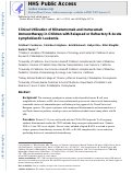 Cover page: Clinical utilization of blinatumomab and inotuzumab immunotherapy in children with relapsed or refractory B‐acute lymphoblastic leukemia