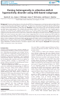Cover page: Parsing heterogeneity in attention‐deficit hyperactivity disorder using EEG‐based subgroups
