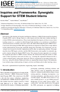 Cover page: Inquiries and Frameworks: Synergistic Support for STEM Student Interns