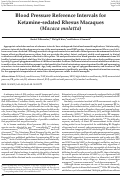 Cover page: Blood Pressure Reference Intervals for Ketamine-sedated Rhesus Macaques (Macaca mulatta).