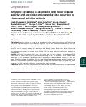 Cover page: Smoking cessation is associated with lower disease activity and predicts cardiovascular risk reduction in rheumatoid arthritis patients