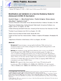 Cover page: Modification and validation of a vaccine hesitancy scale for adolescent COVID-19 vaccination.