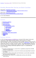 Cover page of Faculty/Researcher Survey on Data Curation