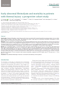 Cover page: Early abnormal fibrinolysis and mortality in patients with thermal injury: a prospective cohort study