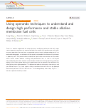 Cover page: Using operando techniques to understand and design high performance and stable alkaline membrane fuel cells.