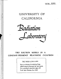 Cover page: TWO ELECTRON MODELS OF A CONSTANT-FREQUENCY RELATIVISTIC CYCLOTRON