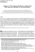 Cover page: Analysis of HIV Integrase Resistance in Black Men Who Have Sex with Men in the United States