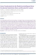 Cover page: Genes Translocated into the Plastid Inverted Repeat Show Decelerated Substitution Rates and Elevated GC Content