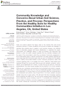 Cover page: Community Knowledge and Concerns About Urban Soil Science, Practice, and Process: Perspectives From the Healthy Soils for Healthy Communities Initiative in Los Angeles, CA, United States