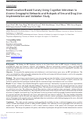 Cover page: Novel Location-Based Survey Using Cognitive Interviews to Assess Geographic Networks and Hotspots of Sex and Drug Use: Implementation and Validation Study