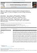 Cover page: Effect of a fifth round of seasonal malaria chemoprevention in children aged 5–14&nbsp;years in Dangassa, an area of long transmission in Mali