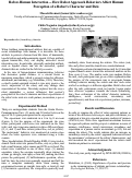 Cover page: Robot-Human Interaction - How Robot Approach Behaviors Affect Human Perception of a Robot's Character and Role