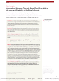 Cover page: Association Between Thoracic Spinal Cord Gray Matter Atrophy and Disability in Multiple Sclerosis