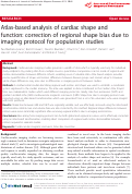 Cover page: Atlas-based analysis of cardiac shape and function: correction of regional shape bias due to imaging protocol for population studies