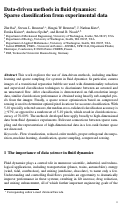 Cover page: Data-Driven Methods in Fluid Dynamics: Sparse Classification from Experimental Data