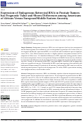 Cover page: Expression of Endogenous Retroviral RNA in Prostate Tumors has Prognostic Value and Shows Differences among Americans of African Versus European/Middle Eastern Ancestry