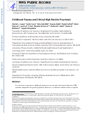 Cover page: Childhood trauma and clinical high risk for psychosis